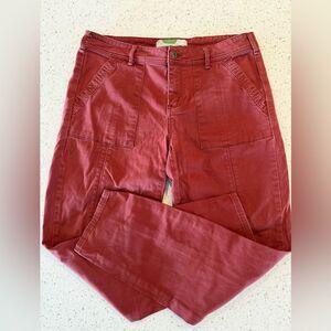 Anthropologie Straight Leg Jeans in Brick Red